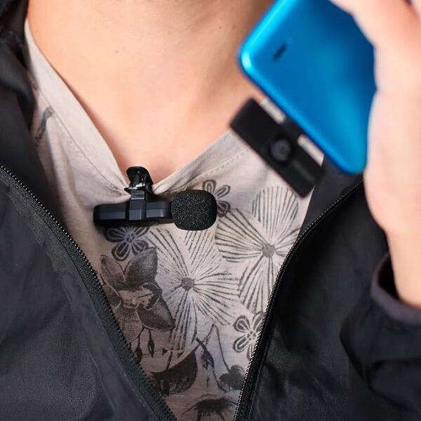 Kit 2 Microfone de Lapela Sem Fio Wireless Um Receptor Profissional Alcance 20 Metros Tipo C Android Presilha para Camisa Transmissão Reunião Palestra Gravação de Vídeo YouTube TikTok - Image 6