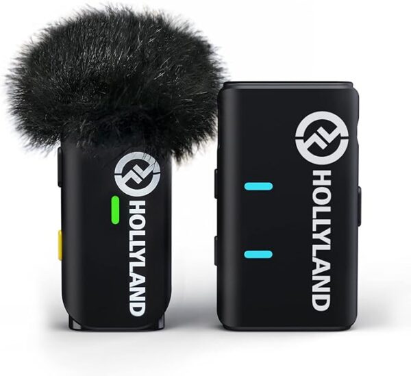 Hollyland-Microfone Lapela Sem Fio-Lark M1 Oficial-Compatível com Câmera iPhone, Microfone de Lapela,Redução de Ruído, 198m, 8h, para Entrevista, Live Stream,Gravação Podcast Vlog, 1TX+1RX, Preto