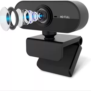 WebCam Full HD 1080p com microfone Home Office Videoconferências Preto